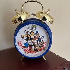 Disney Blue and Gold Clock Vintage